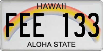 HI license plate FEE133