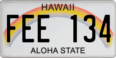 HI license plate FEE134