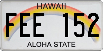 HI license plate FEE152