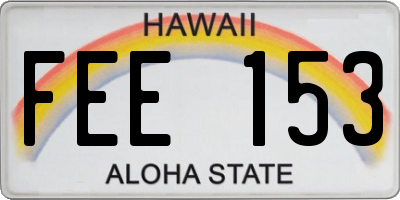 HI license plate FEE153