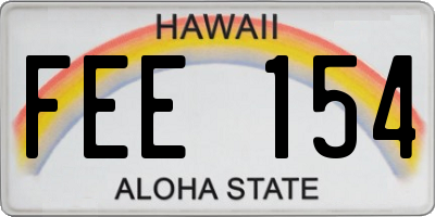 HI license plate FEE154