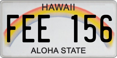 HI license plate FEE156