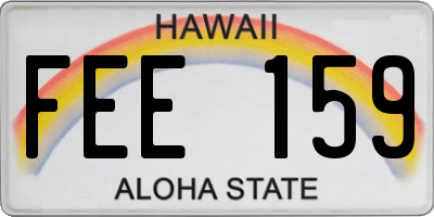 HI license plate FEE159