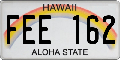 HI license plate FEE162