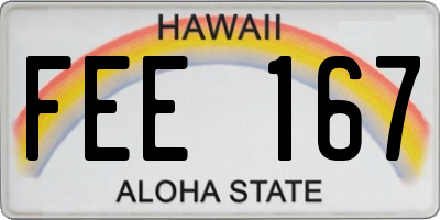 HI license plate FEE167