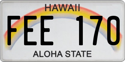 HI license plate FEE170
