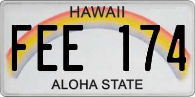 HI license plate FEE174