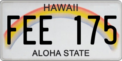 HI license plate FEE175
