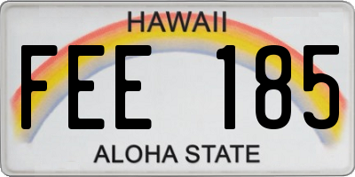 HI license plate FEE185
