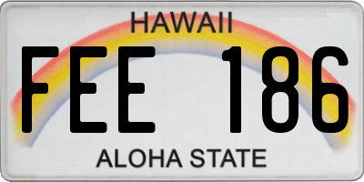 HI license plate FEE186