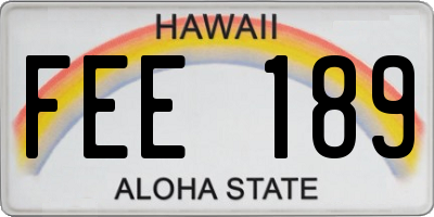 HI license plate FEE189