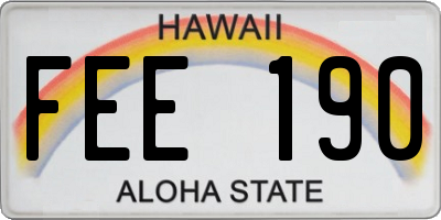 HI license plate FEE190