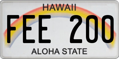 HI license plate FEE200