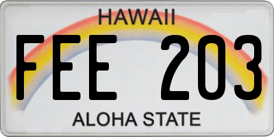 HI license plate FEE203