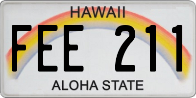 HI license plate FEE211