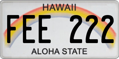 HI license plate FEE222
