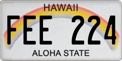 HI license plate FEE224