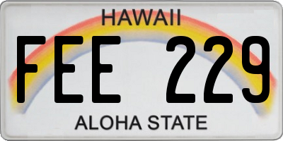 HI license plate FEE229
