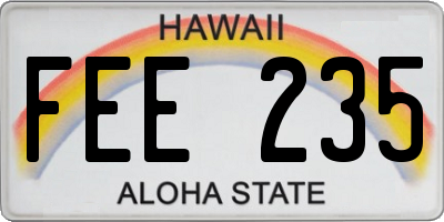 HI license plate FEE235