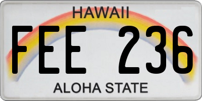 HI license plate FEE236