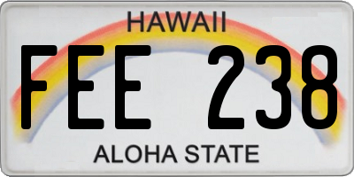 HI license plate FEE238
