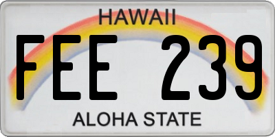 HI license plate FEE239