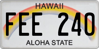 HI license plate FEE240