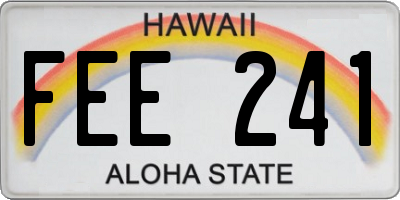 HI license plate FEE241