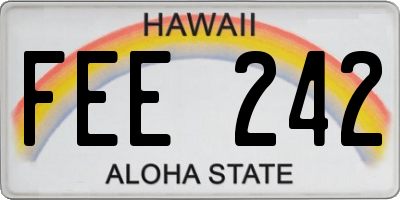 HI license plate FEE242