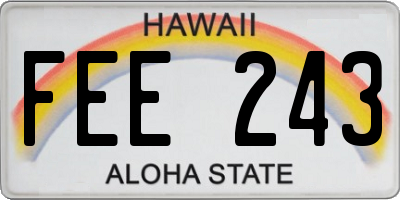 HI license plate FEE243