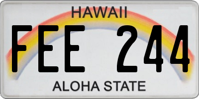 HI license plate FEE244