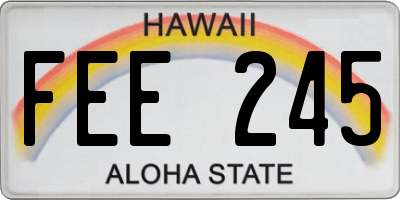 HI license plate FEE245