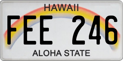 HI license plate FEE246