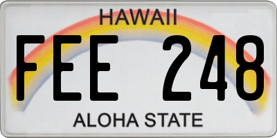 HI license plate FEE248