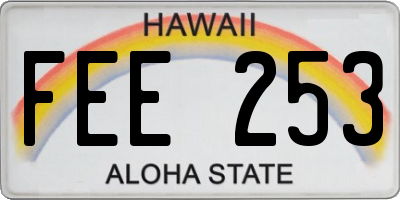 HI license plate FEE253