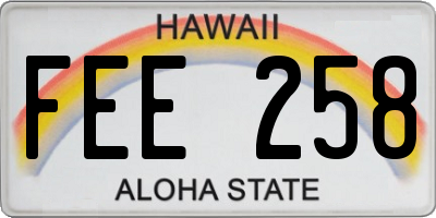 HI license plate FEE258