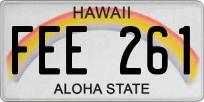 HI license plate FEE261