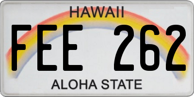 HI license plate FEE262