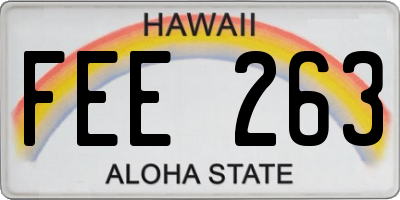 HI license plate FEE263