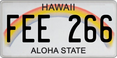 HI license plate FEE266