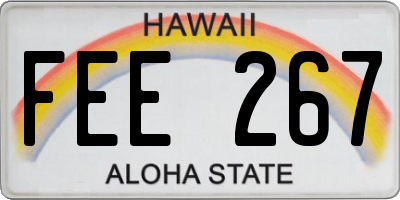 HI license plate FEE267
