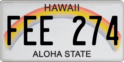 HI license plate FEE274