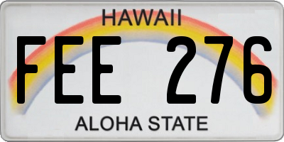 HI license plate FEE276