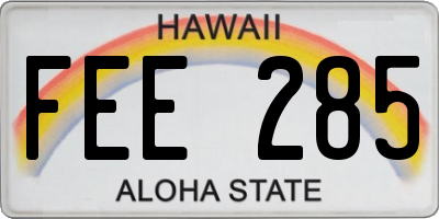 HI license plate FEE285