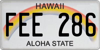HI license plate FEE286