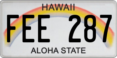 HI license plate FEE287