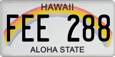 HI license plate FEE288