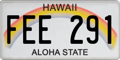 HI license plate FEE291