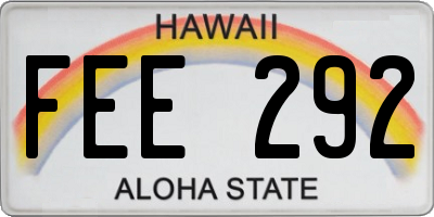 HI license plate FEE292