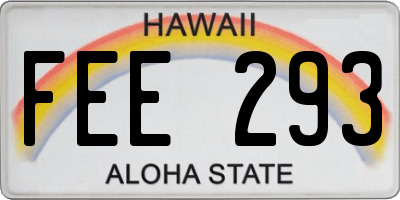 HI license plate FEE293